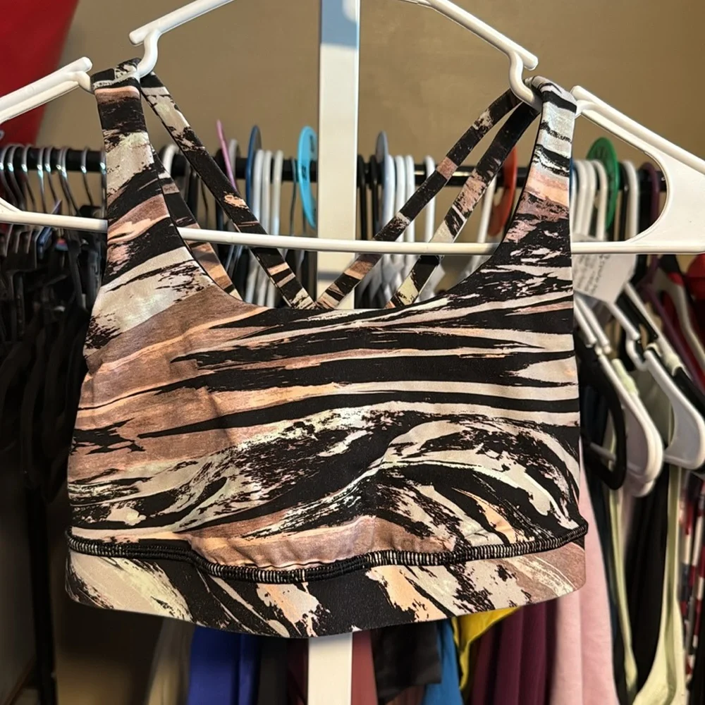 Lululemon Energy Bra Sz 4 B C Colour Splash Multi - Picture 2 of 5